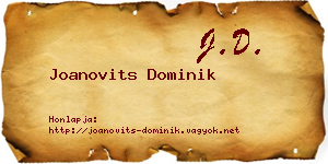 Joanovits Dominik névjegykártya