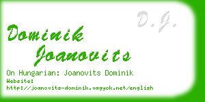 dominik joanovits business card